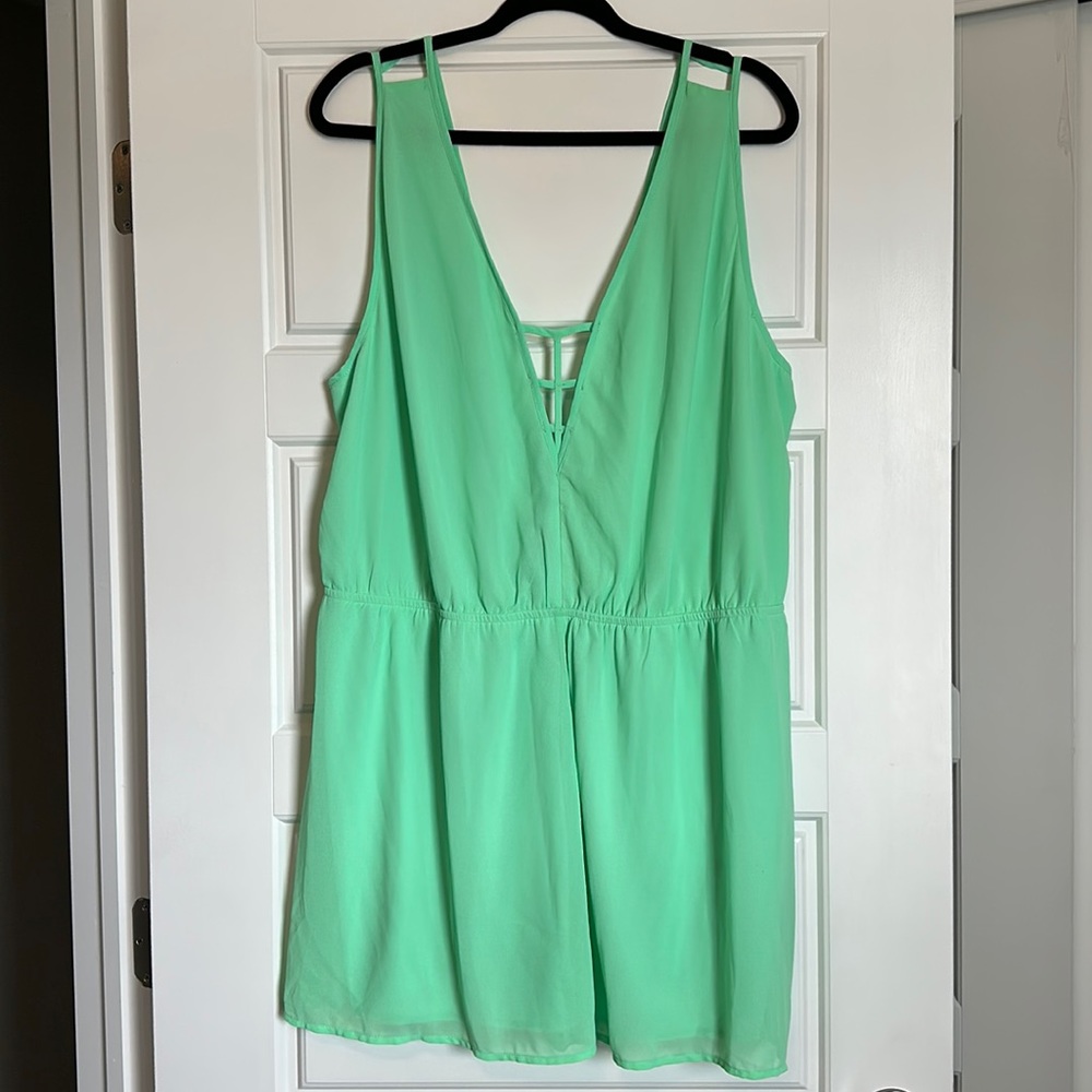 Brand New with Tags Light Green Caged Romper